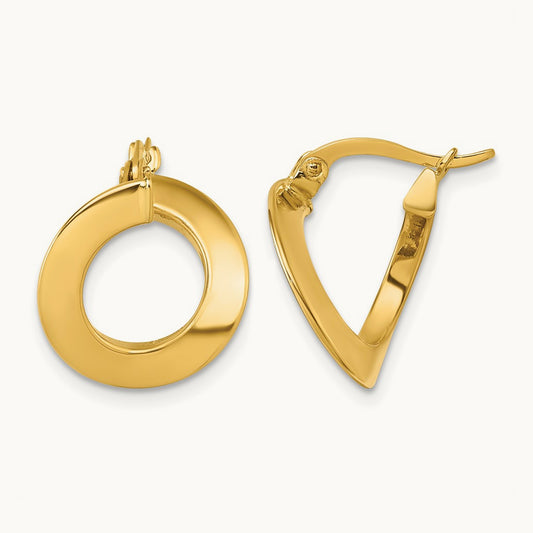 Polished Twisted Earrings, 14K