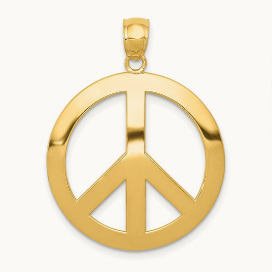 Peace Sign Pendant, 14K