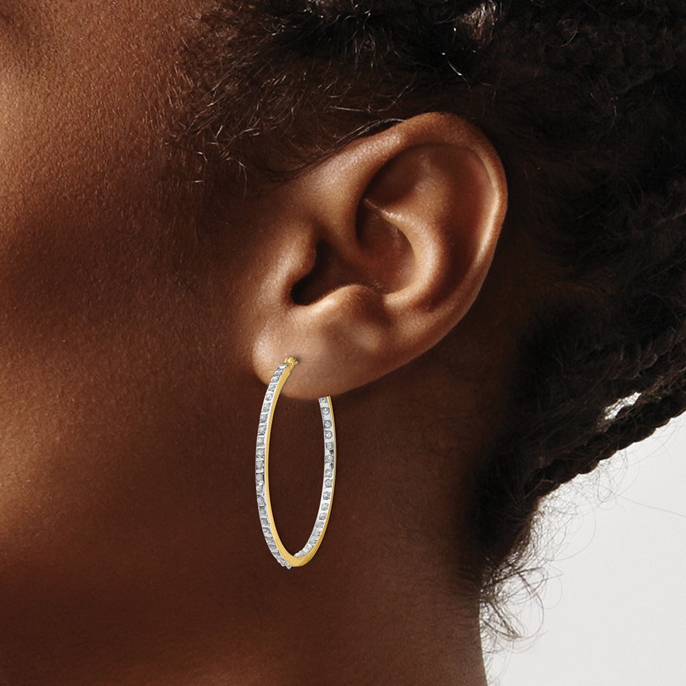 Diamond Fascination Diamond Dust/Accent Hoop Earrings — 35mm