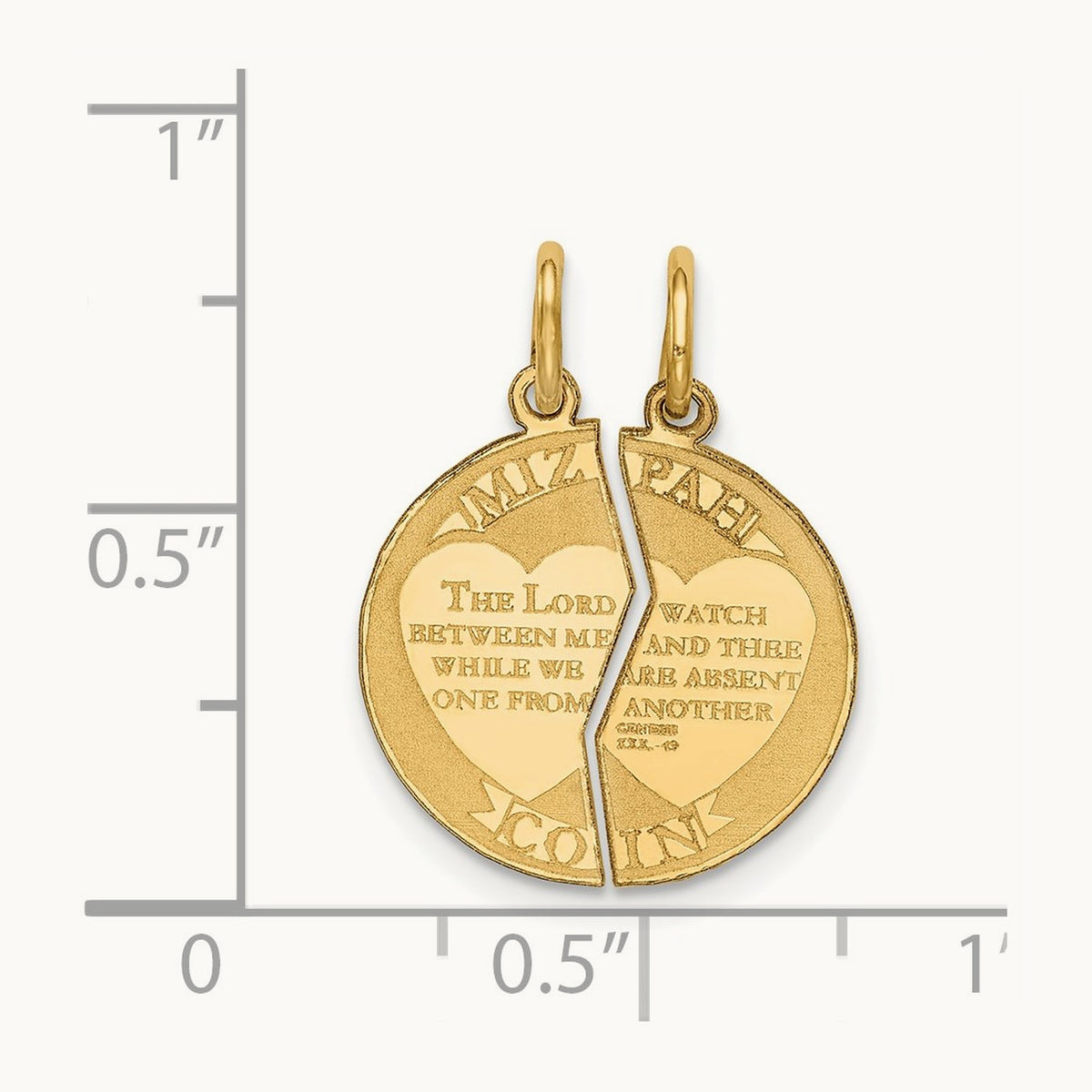 2-piece Mizpah Charm — 22mm