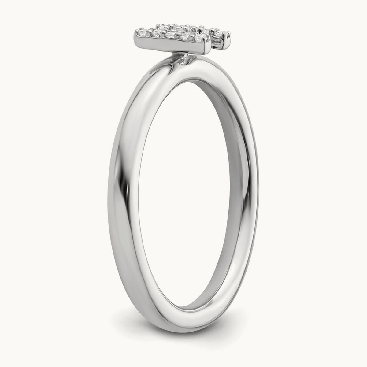 Stackable Diamond Ring — 14K White Gold, H