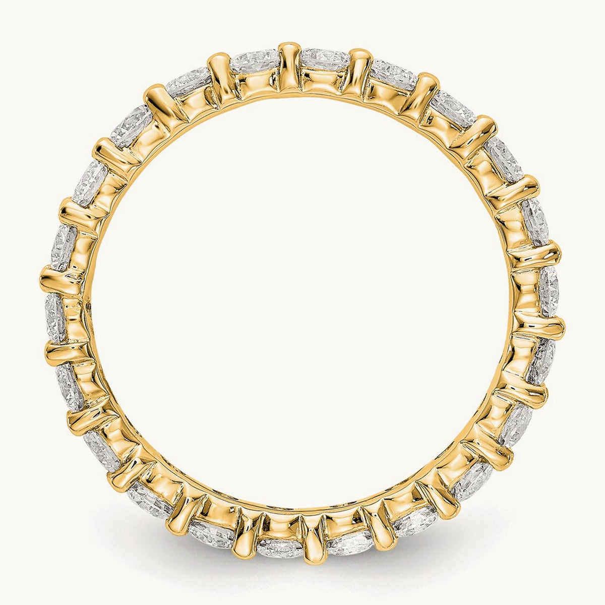 Polished Shared Prong Diamond Eternity Band — 14K Yellow Gold (4)