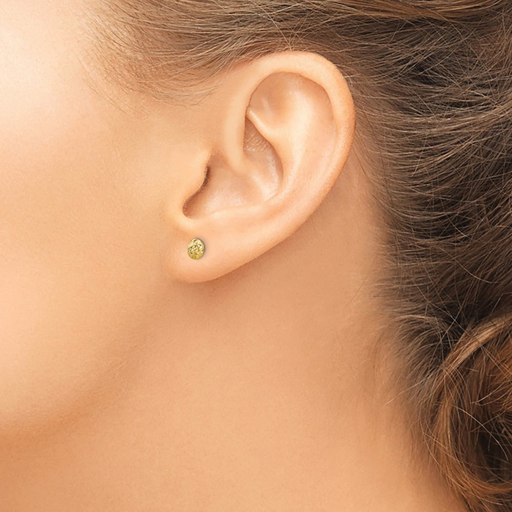 Circle Puff Post Earrings — 14K Yellow Gold, 5mm