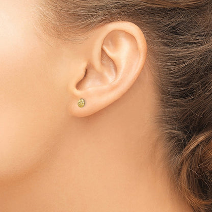 Circle Puff Post Earrings — 14K Yellow Gold, 5mm