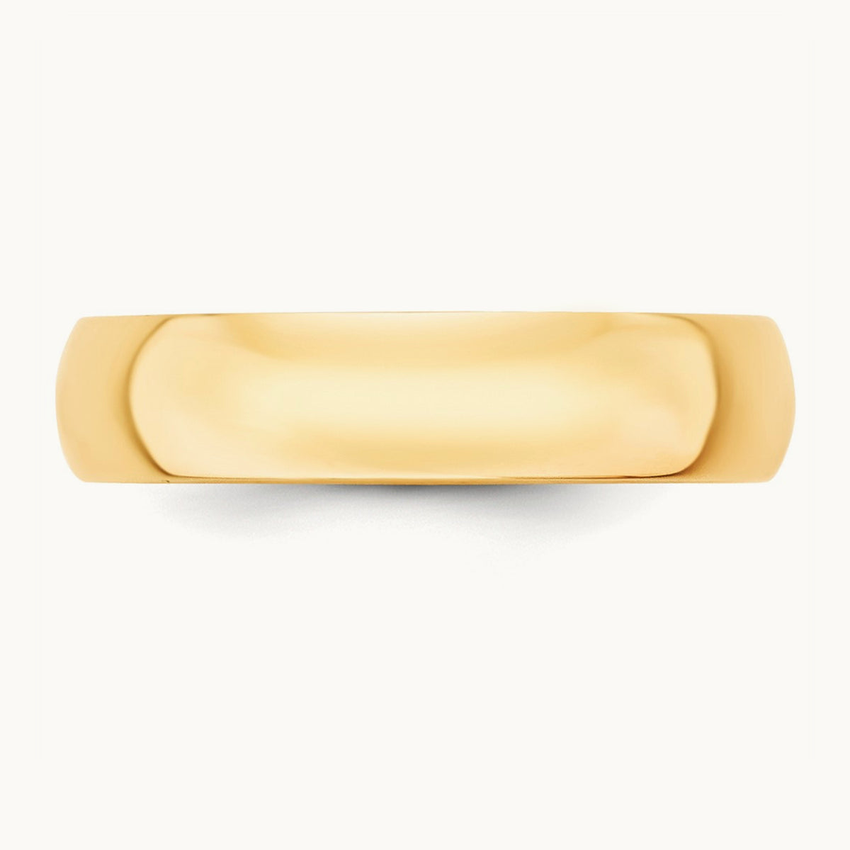 Lightweight Half Round Band, 5mm, 10K Yellow Gold