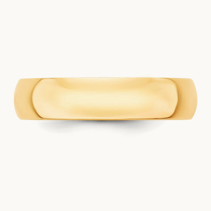 Lightweight Half Round Band, 5mm, 10K Yellow Gold
