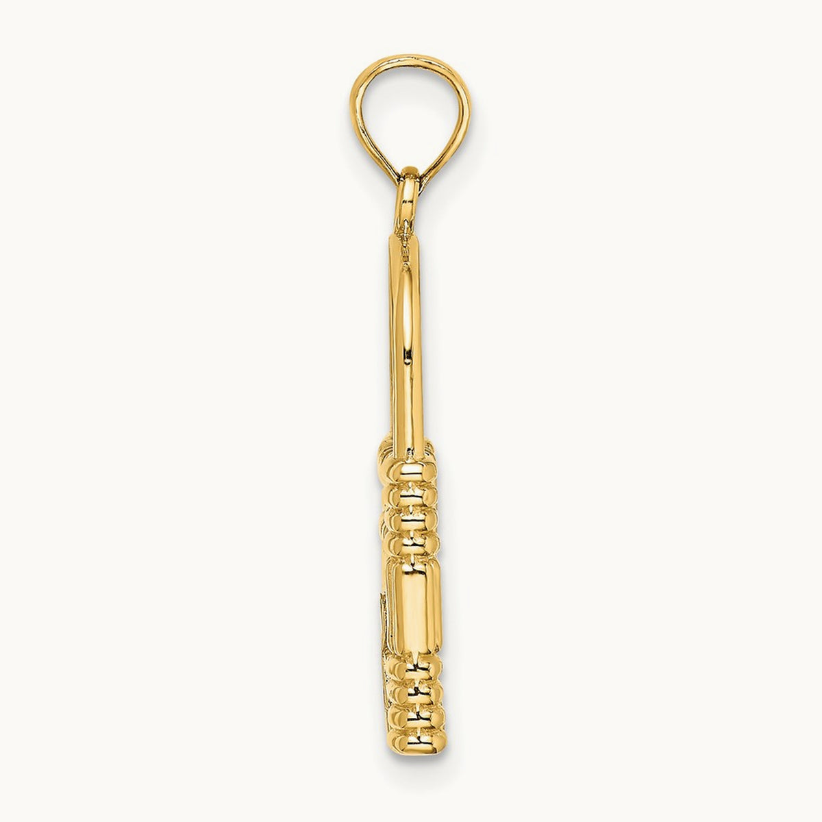 3-D Padlock w/Key Hole Charm, 14K