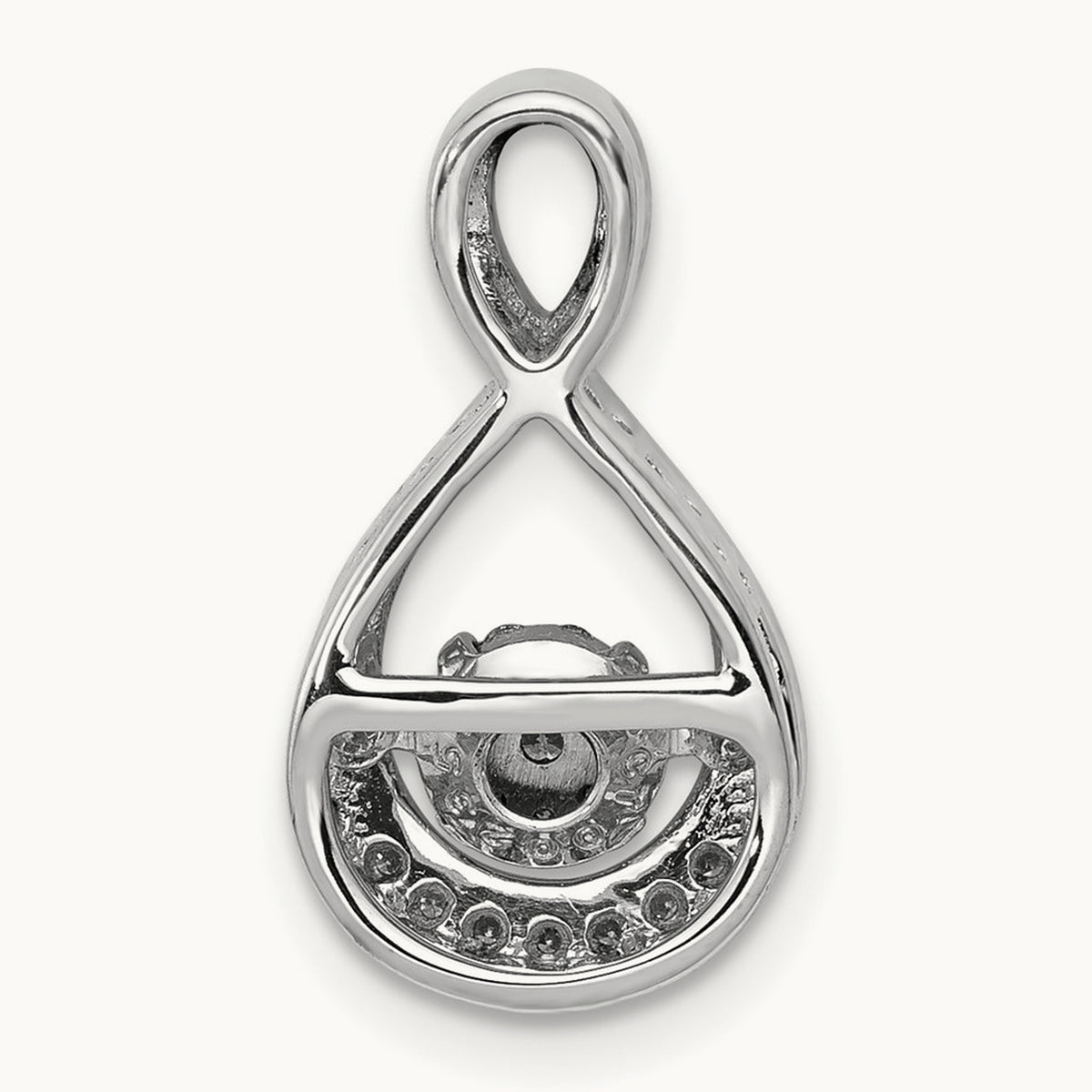 1/10ct. Vibrant Moving Diamond Teardrop Chain Slide Pendant, 14K White Gold