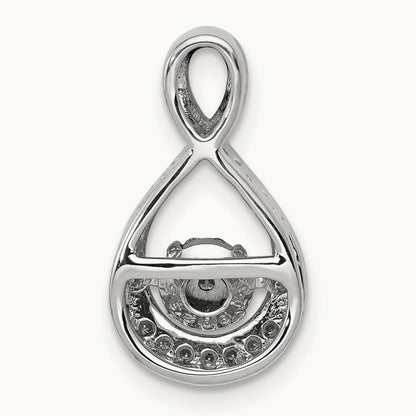 1/10ct. Vibrant Moving Diamond Teardrop Chain Slide Pendant, 14K White Gold