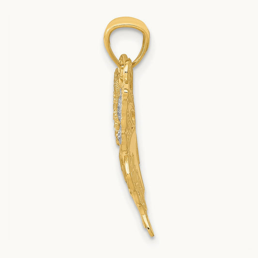 w/Rhodium Fancy Butterfly Pendant, 14K