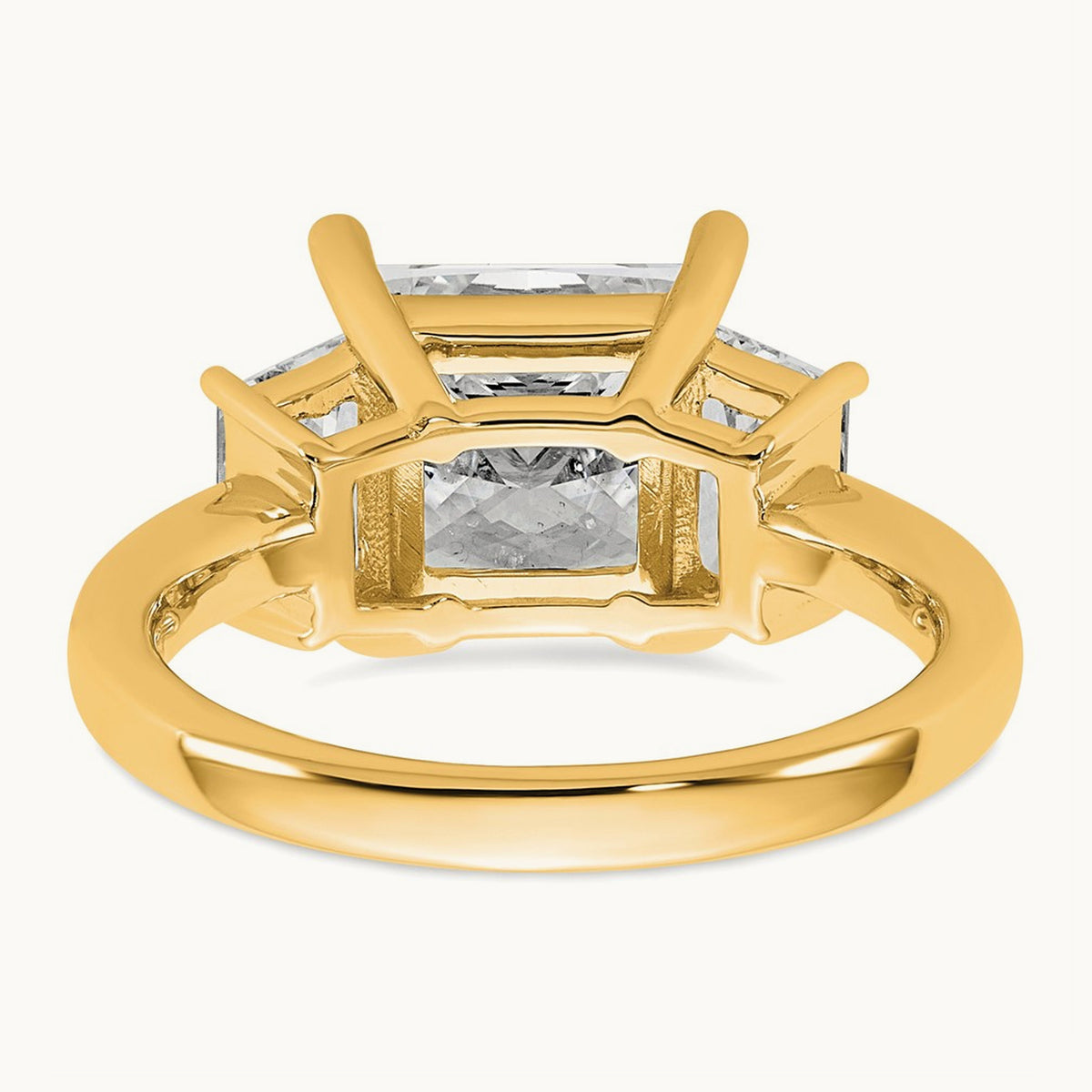 Princess & Trapezoid Engagement Ring, 1.25-4.00 ct tw Lab-Grown Diamond — 4 ct, 14K Yellow Gold