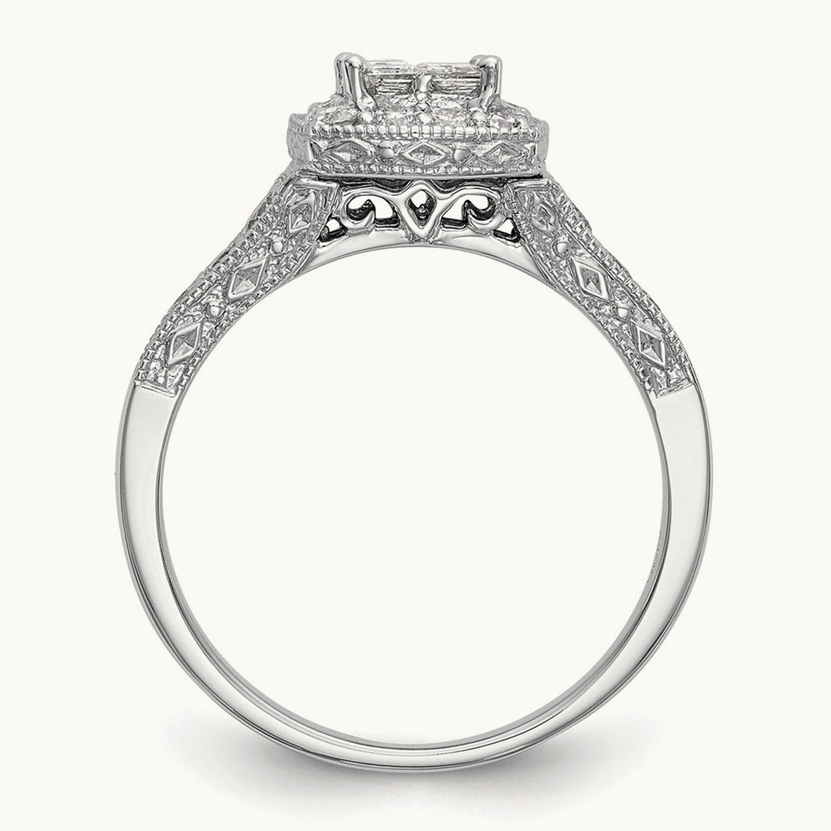 Complete Diamond Cluster Engagement Ring — photo set