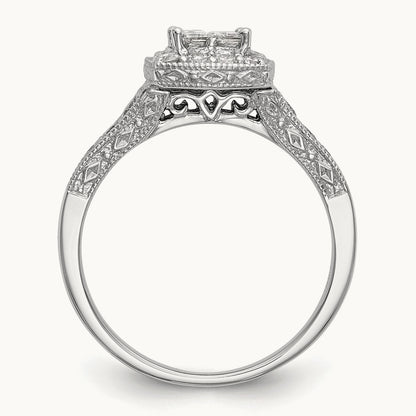 Complete Diamond Cluster Engagement Ring — photo set