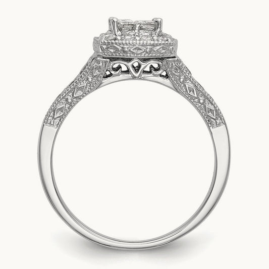 Complete Diamond Cluster Engagement Ring — photo set