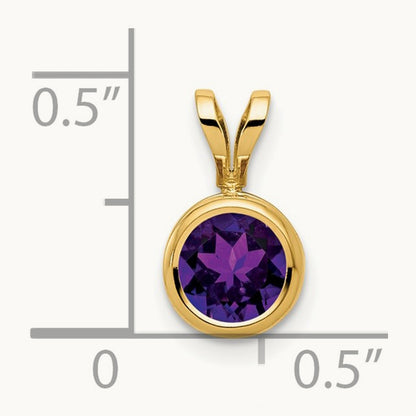 Amethyst bezel pendant — photo set