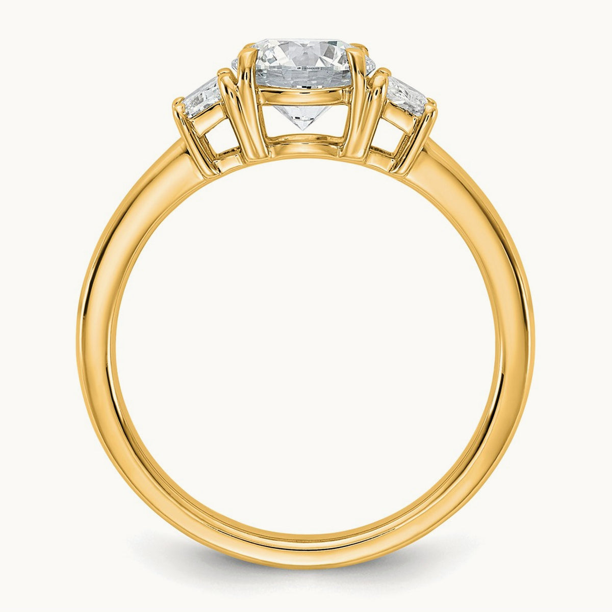 Trapezoid Sidestones Engagement Ring, 0.25-3.75 ct tw Lab-Grown Diamond — 1 3/8 ct, VS (Best) · Certified, 14K Yellow Gold