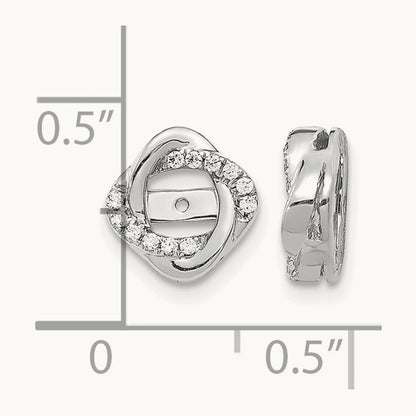 Diamond Jacket Earrings, 14K White Gold