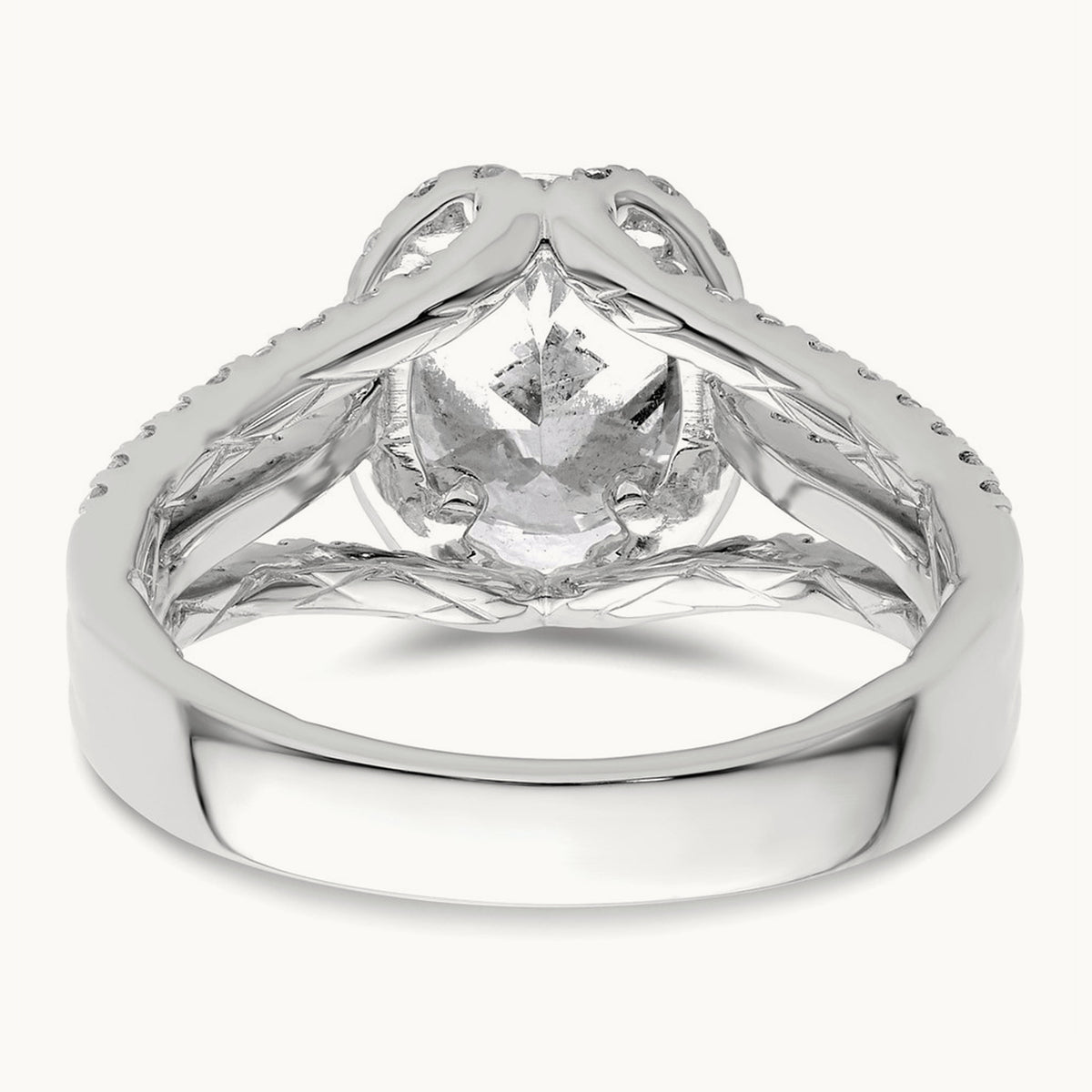 Halo Engagement Ring, 2.00 ct tw Lab-Grown Diamond — 14K White Gold