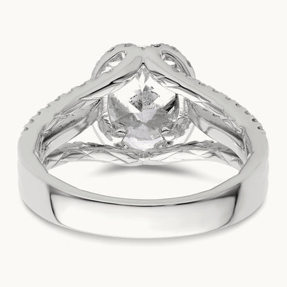 Halo Engagement Ring, 2.00 ct tw Lab-Grown Diamond — 14K White Gold