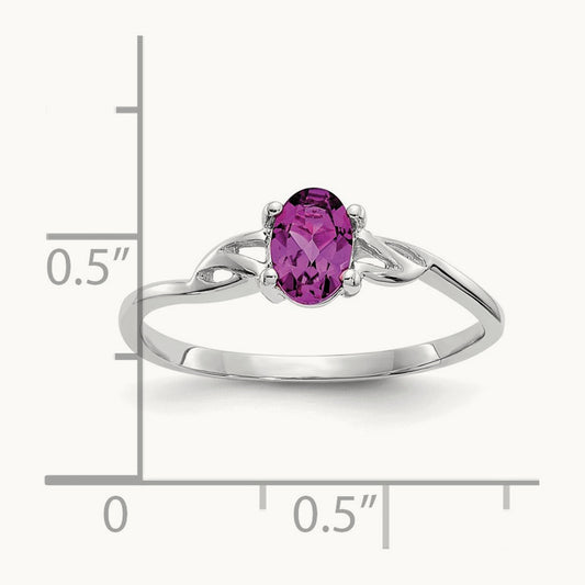 Rhodolite Garnet Birthstone Ring, 14K White Gold