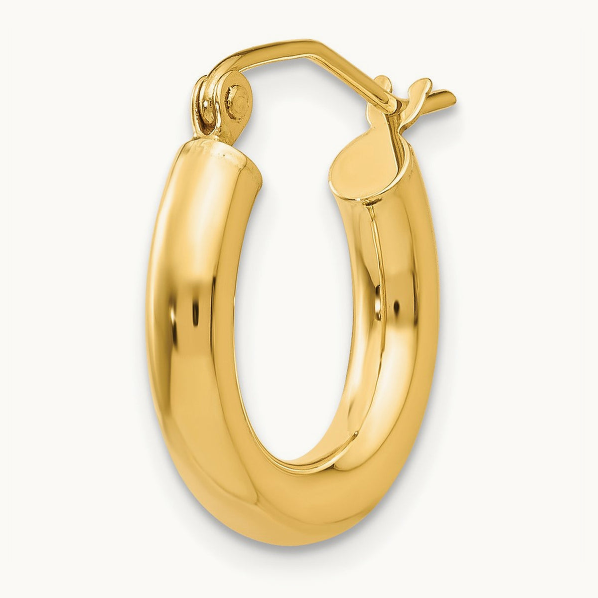 Single 14K Polished Tube Hoop Earring, 3mm
