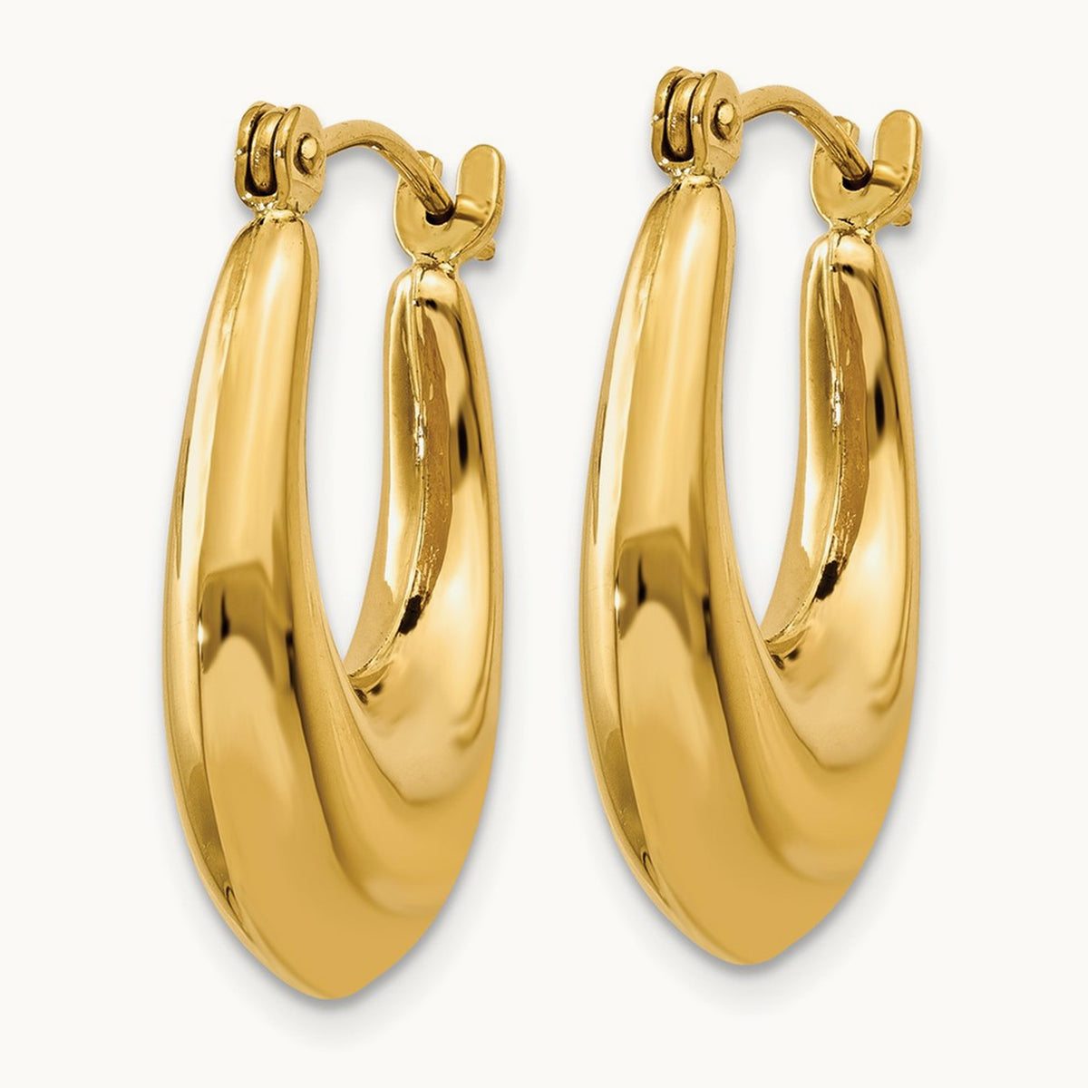Polished Hoop Earrings, 14K