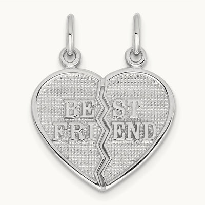 BEST FRIEND Break-apart Charm, 14K White Gold