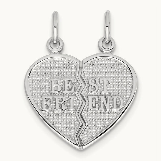 BEST FRIEND Break-apart Charm, 14K White Gold