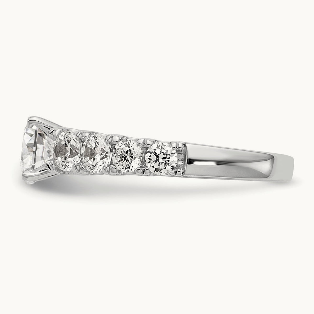 Peg Set Ring, 1.25 ct tw Lab-Grown Diamond — 14K White Gold