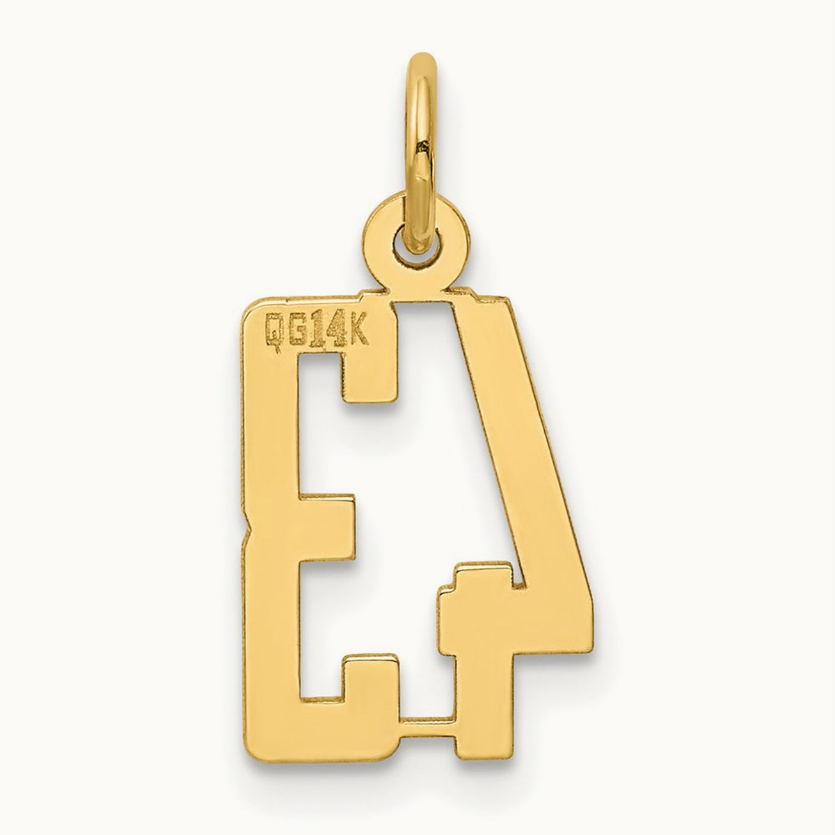 Small Elongated Number 43 Charm, 14K