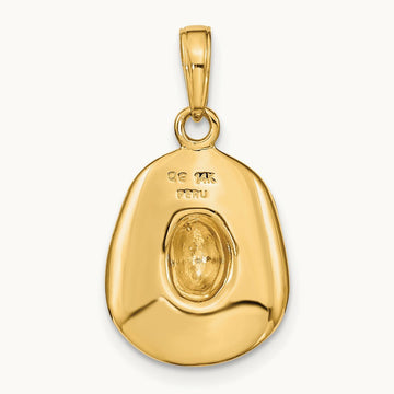 3-D Cowboy Hat Pendant, 14K