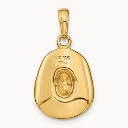 3-D Cowboy Hat Pendant, 14K