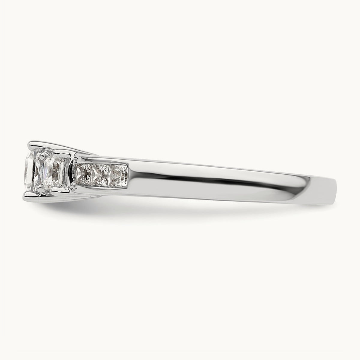 3-Stone Semi-Mount Engagement Ring, 0.10-0.25 ct tw — 1/4 ct, 14K White Gold