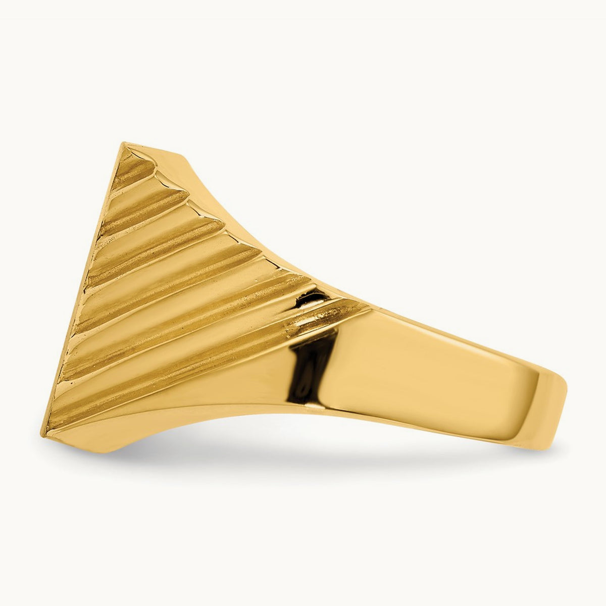 13.0x13. Closed Back Mens Signet Ring, 0mm, 14K