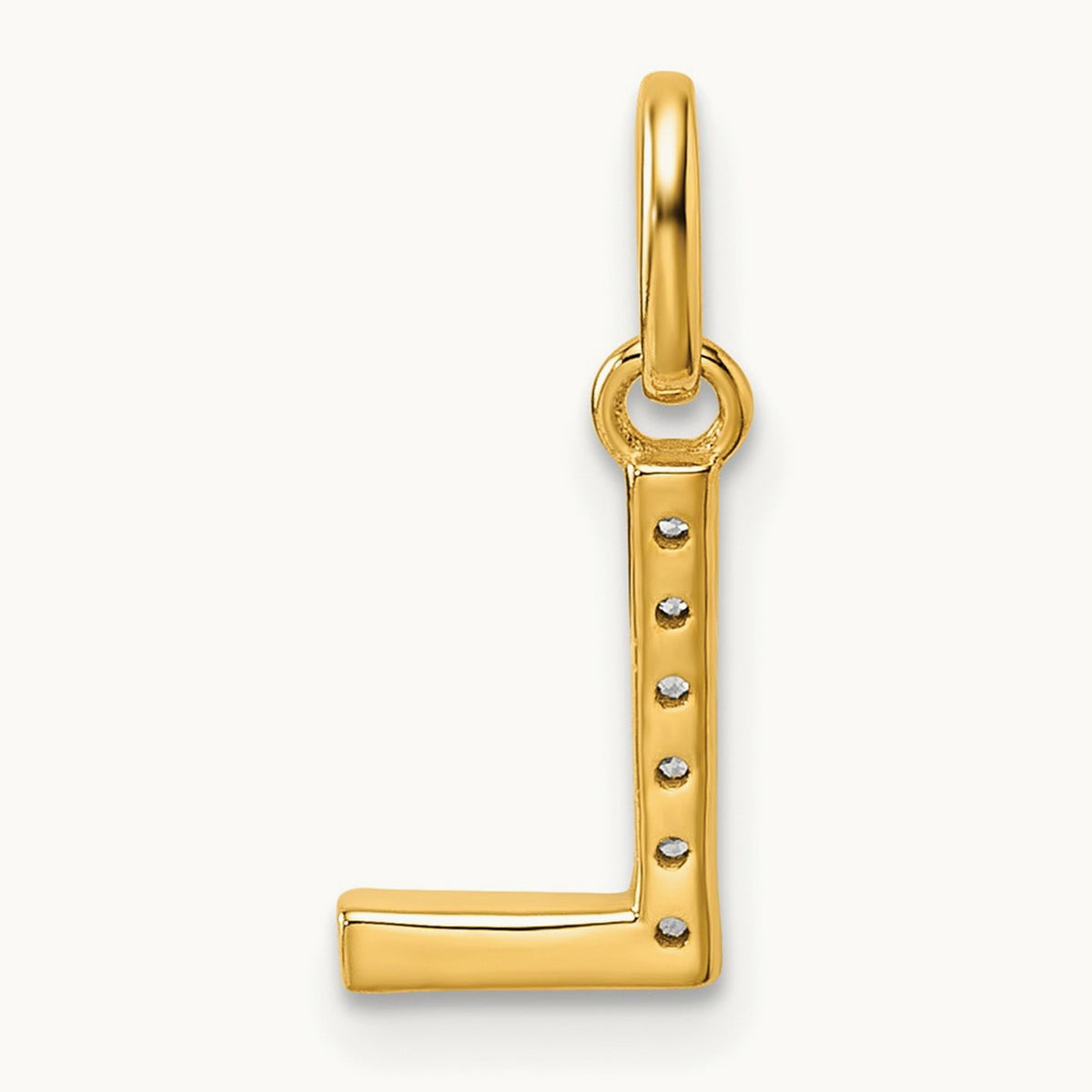 Twisted Diamond Charm — 14K Yellow Gold, L