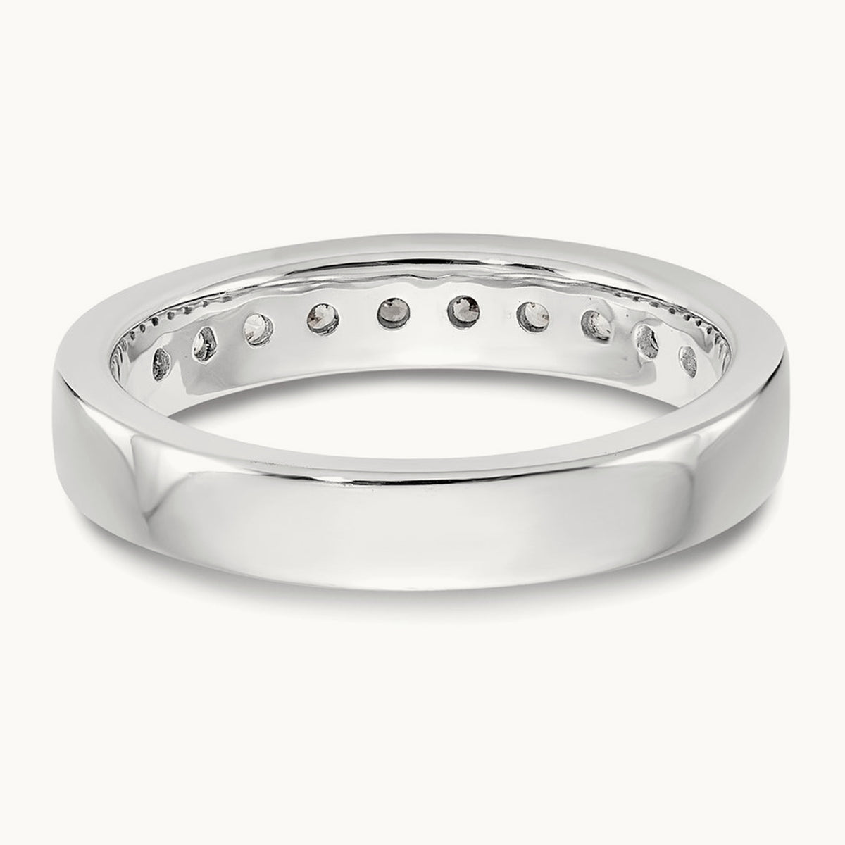 10-Stone Diamond Channel Band, 14K White Gold