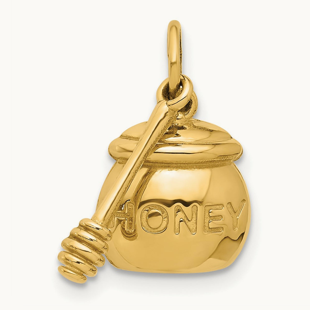 Fancy Honey Pot With Wand, 14K Yellow Gold
