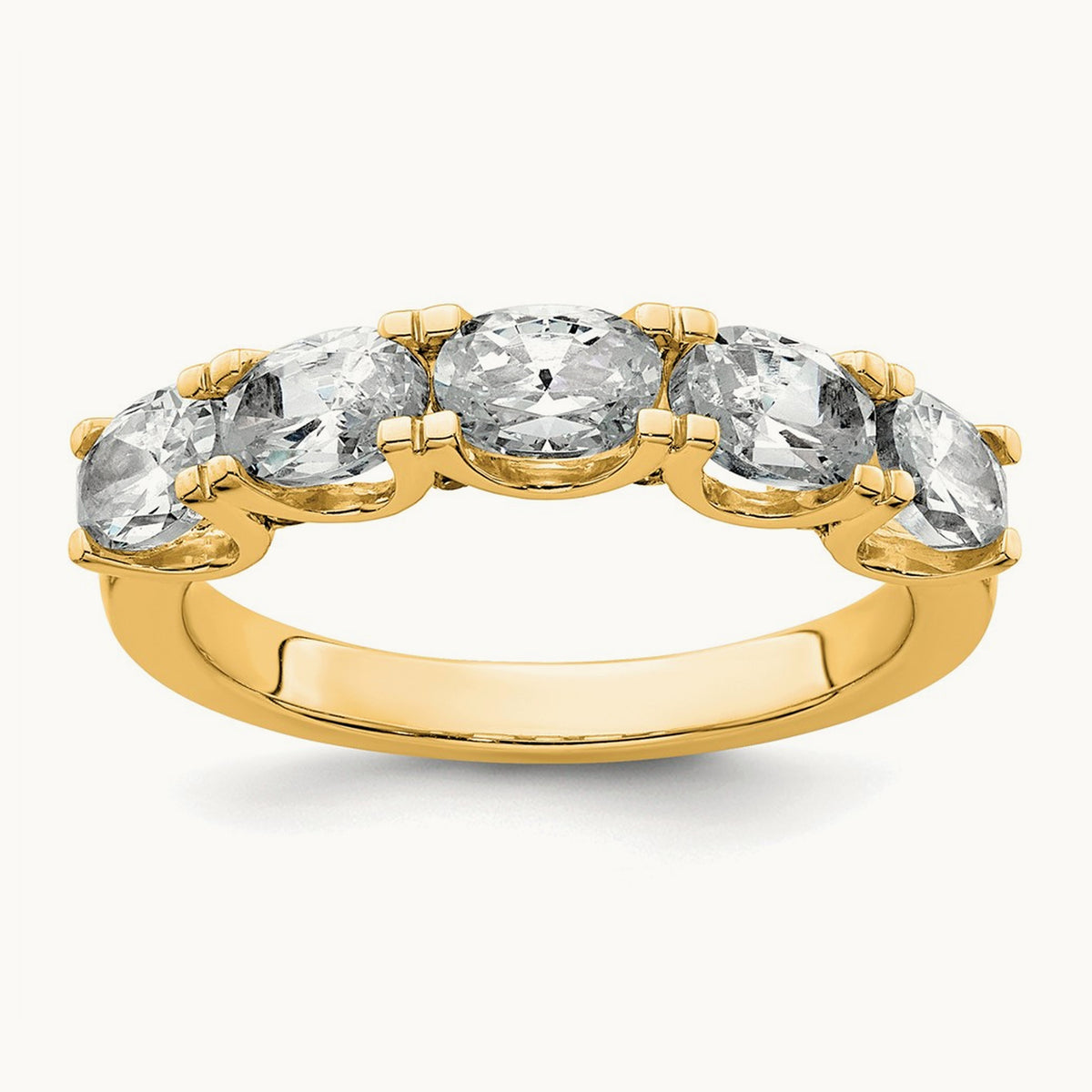 5 Stone Band, 1.50 ct tw Lab-Grown Diamond — 14K Yellow Gold