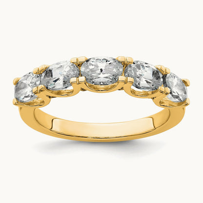 5 Stone Band, 1.50 ct tw Lab-Grown Diamond — 14K Yellow Gold