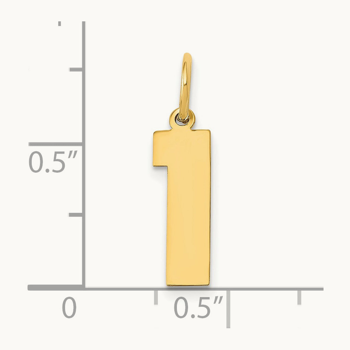 Medium Polished Number 1 Charm — 14K Yellow Gold