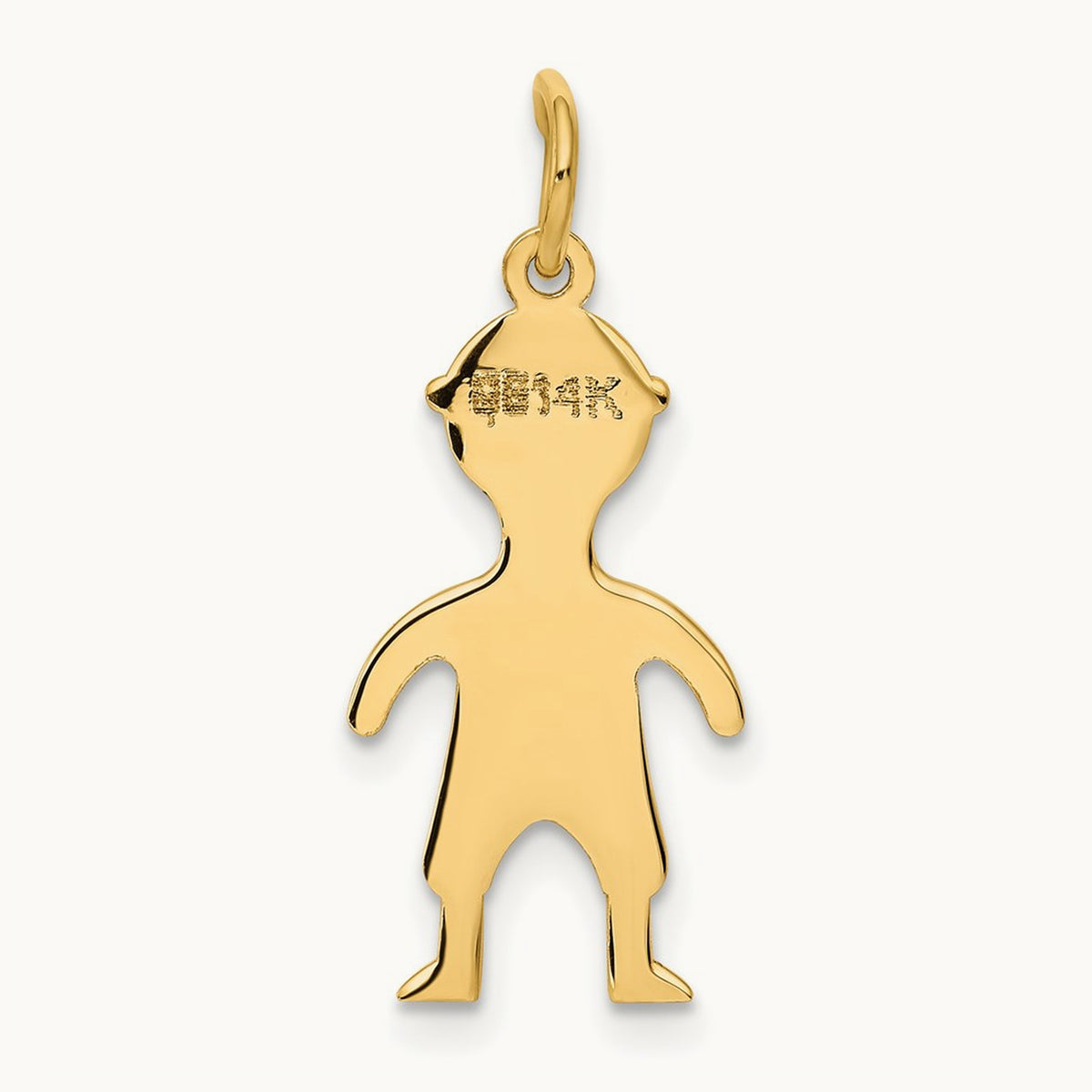 .018 Depth Engravable Boy Charm — 14K Yellow Gold, 25mm