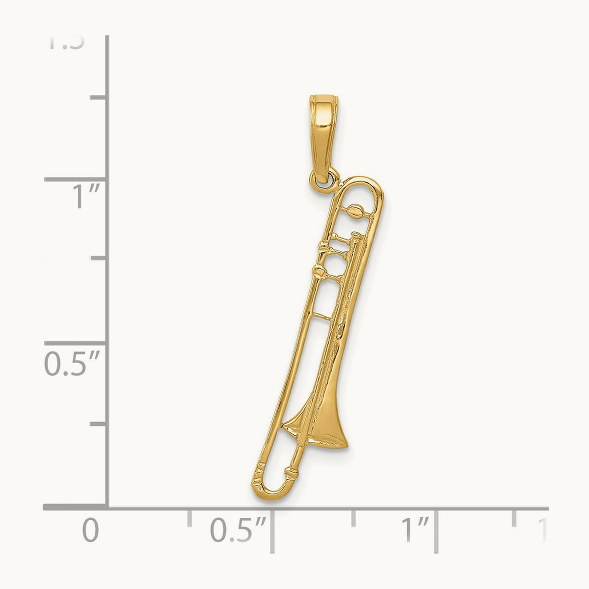 Trombone Pendant, 14K
