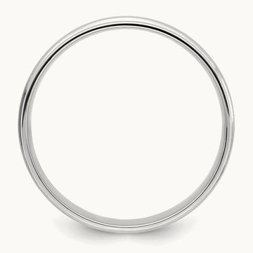Standard Comfort Fit Brush Satin Fancy Band, 14K White Gold