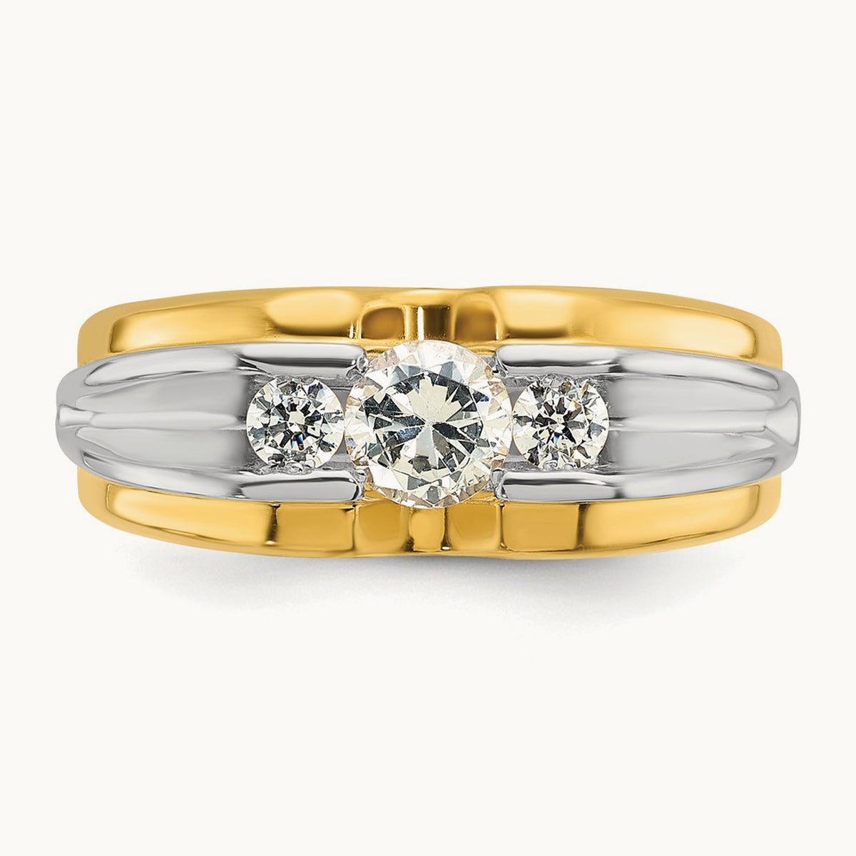 IBGoodman Men's Diamond Complete Ring, 14K Two-tone