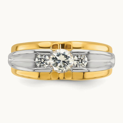 IBGoodman Men's Diamond Complete Ring, 14K Two-tone