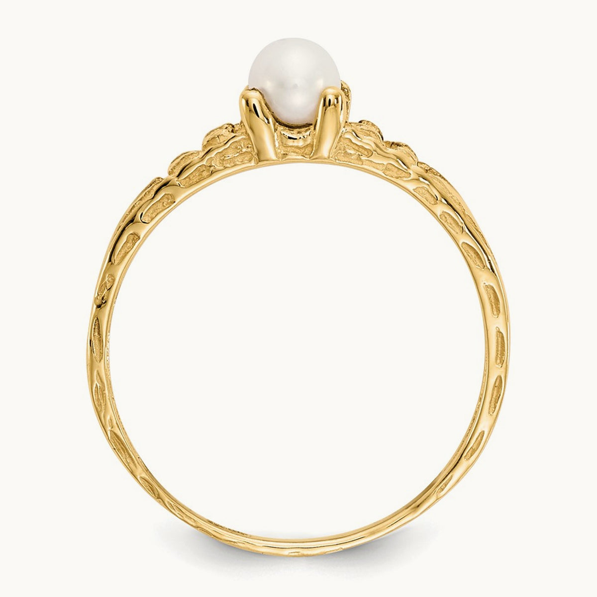 Madi K FW Cultured Pearl Birthstone Baby Ring, 3mm, 14K
