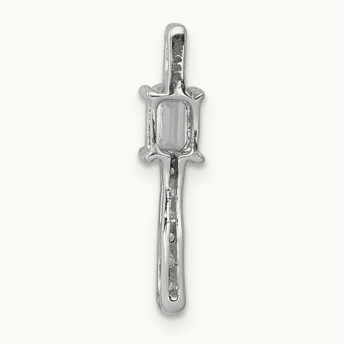 Diamond and .24 Sapphire Fancy Chain Slide, 14K White Gold