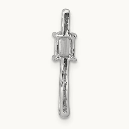 Diamond and .24 Sapphire Fancy Chain Slide, 14K White Gold