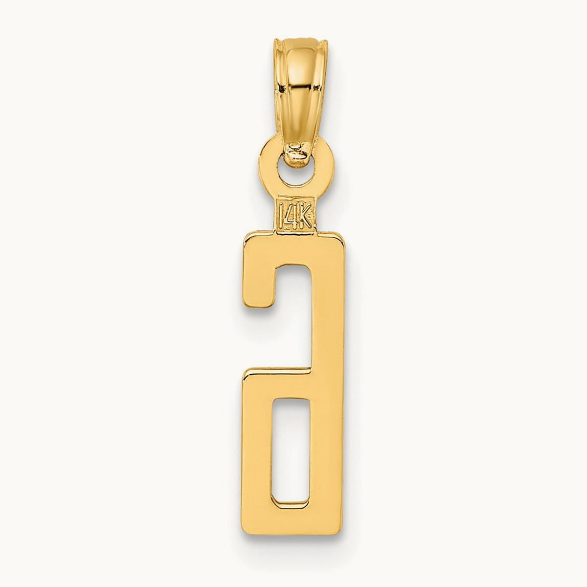 Polished Number 6 Pendant — 14K Yellow Gold