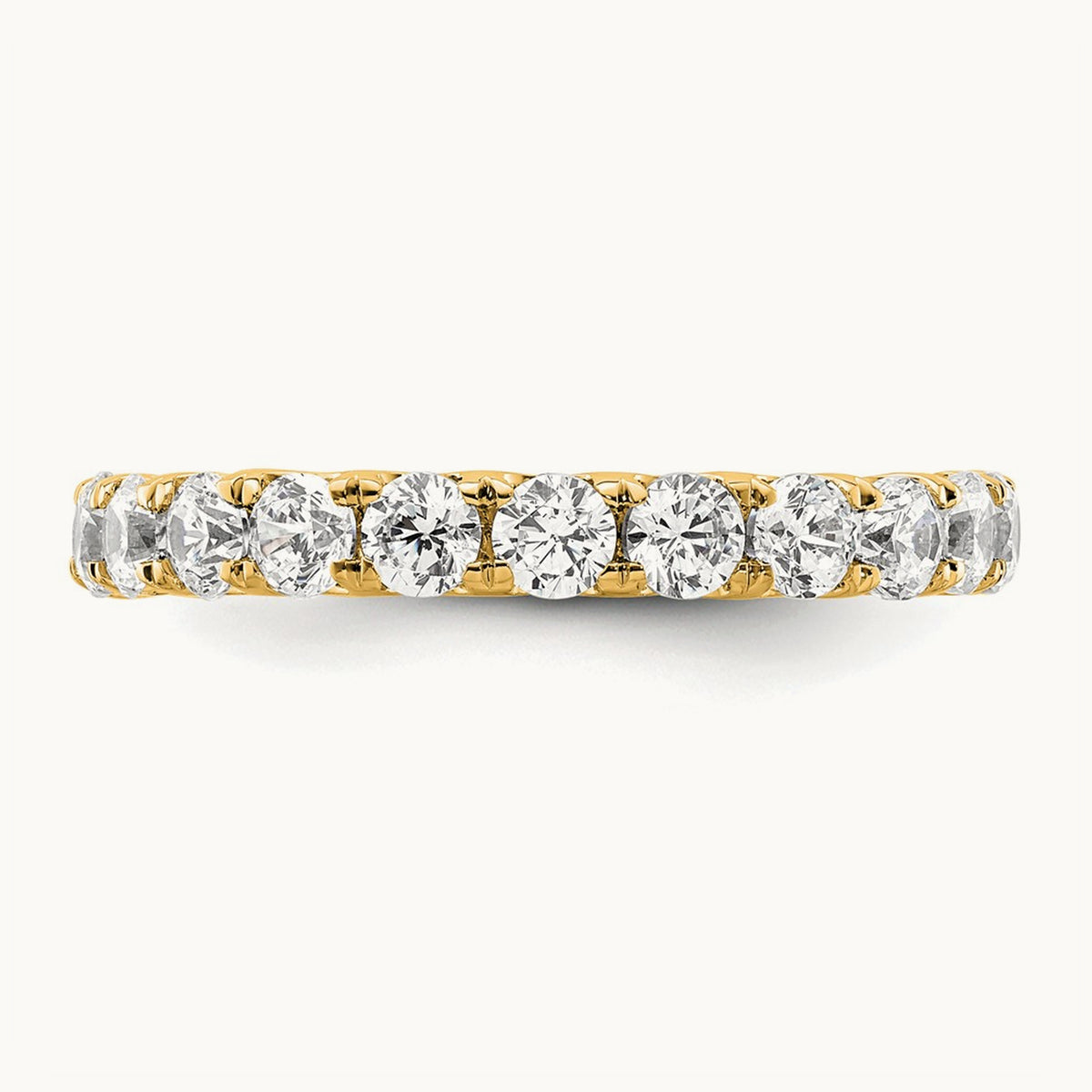 Polished U Shared Prong 2ct Diamond Eternity Band, 14K Gold in 14K Yellow Gold